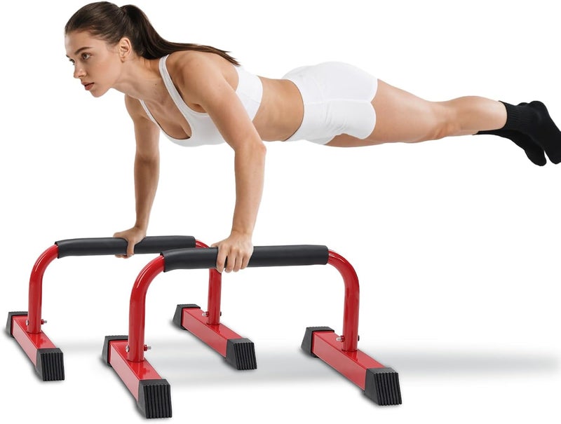 ETICSIPA Push Up Bars: Sweat-resistant Parallettes Bar for Handstands L-sit & Dip, No Wobbling Strength Training Pushup Stands for Women Men Workout Core Exercise at Home Floor Gym - Image 1